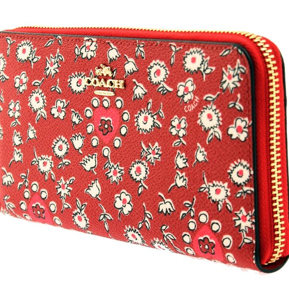 Coach Handbags - Coach Wild Heart Print Accordion Zip Around Wallet